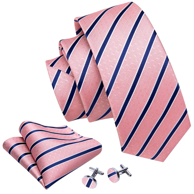 Coffrets Cravate Pack Prestige Rose et Bleu à Rayures