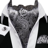 Cravate Ascot Grise Paisley