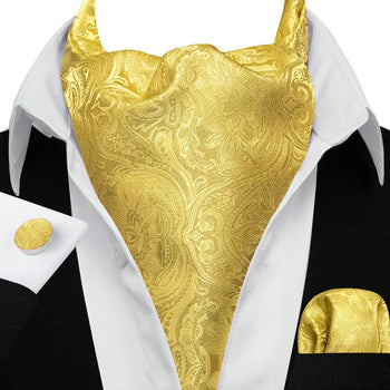 Cravate Ascot Jaune Baroque