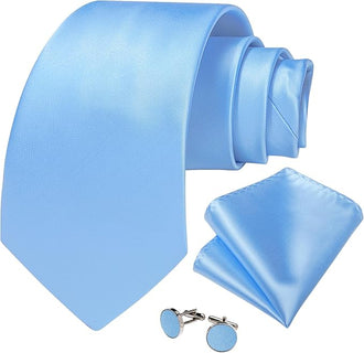Cravate Bleu Ciel Satiné