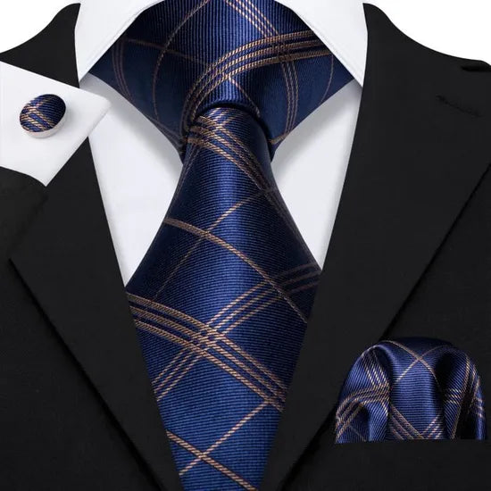 Cravate Bleu Jacquard