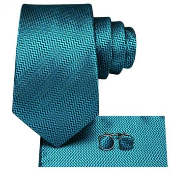 Cravate Bleu Turquoise a Chevrons
