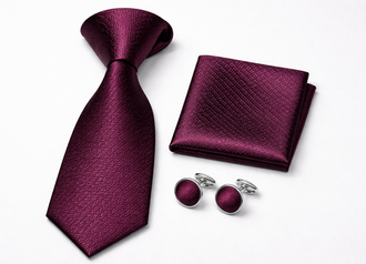 Cravate Bordeaux à Chevrons Pack Prestige