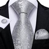 Cravate Fleurs Grise Prestige Pack Prestige