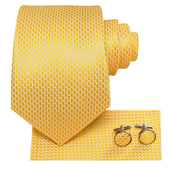 Cravate Jaune Nid d'abeille