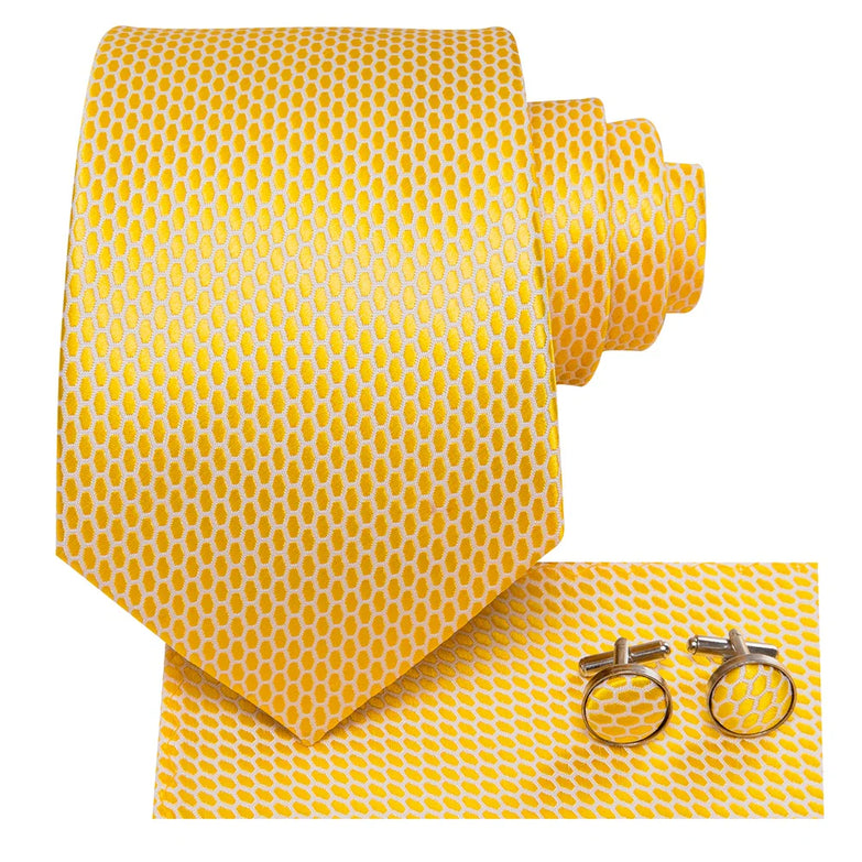 Cravate Jaune Nid d'abeille