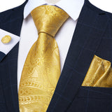 Cravate Jaune Or Paisley