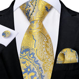 Cravate Jaune et Bleu Paisley