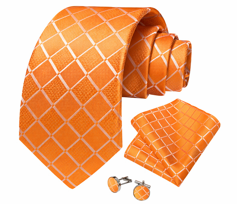 Cravate_Orange_Ecossais