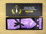 Cravate Pack Prestige Violette Paisley