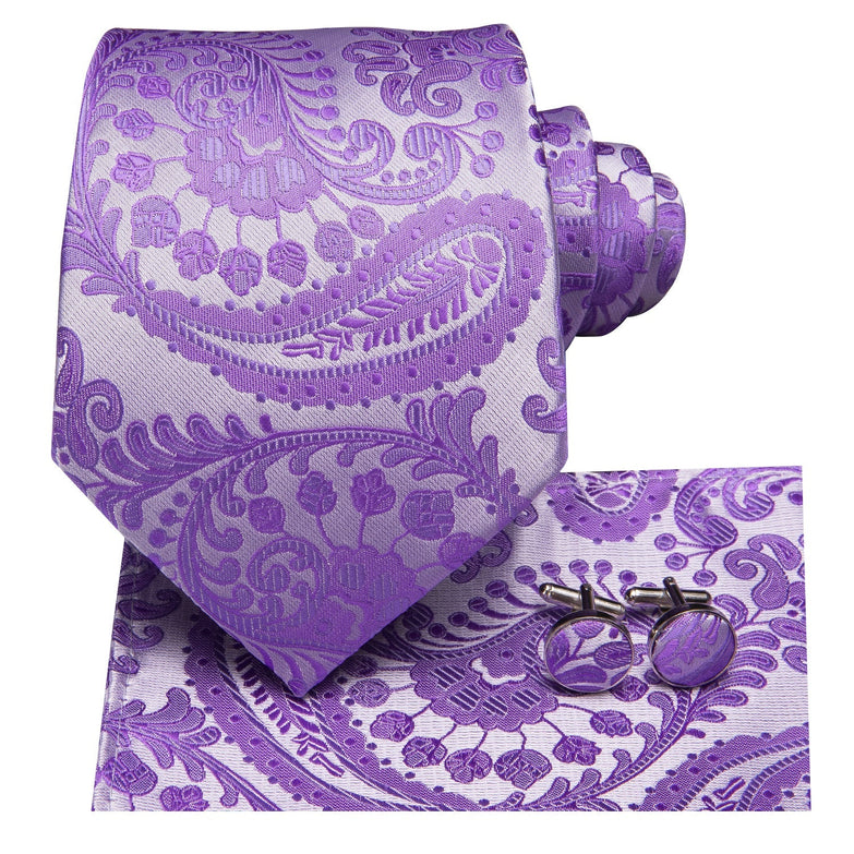 Cravate Pack Prestige Violette Paisley