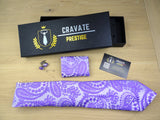 Cravate Pack Prestige Violette Paisley