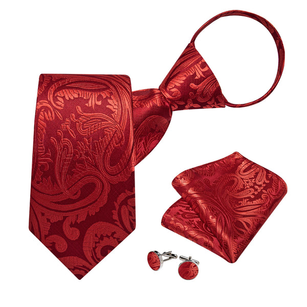 Cravate Pré Nouée Rouge Paisley