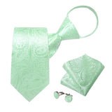 Cravate Pré Nouée Vert Pastel Paisley