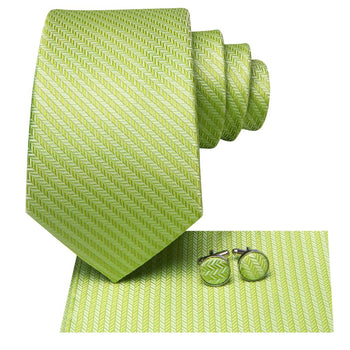 Cravate Verte Pistache a Chevrons