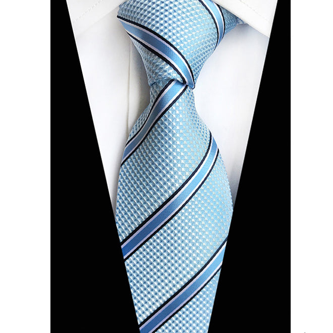 Cravate Slim Bleu Clair Rayée