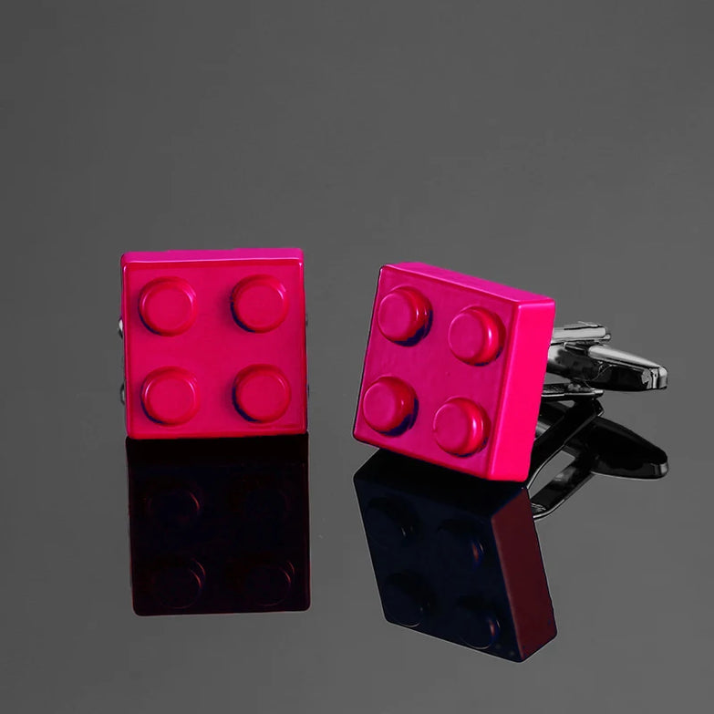 boutons de manchette Lego Fuchsia