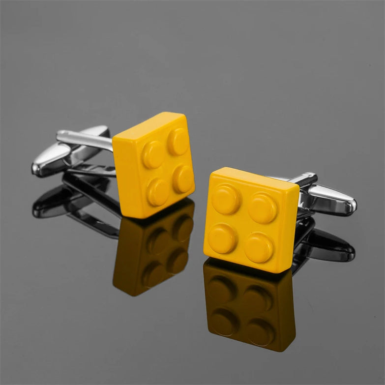 boutons de manchette Lego jaune