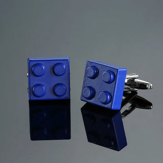 boutons de manchette Lego bleu