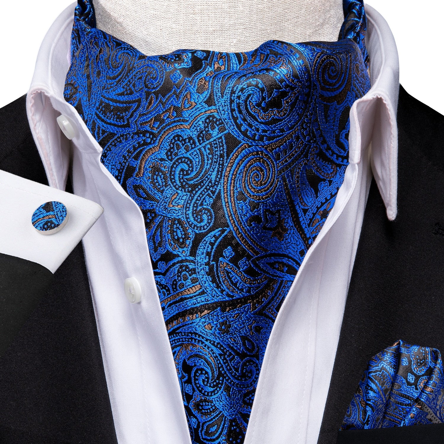 Cravate Ascot Plastron Paisley Pré-Nouée Réglable – Élégance Chic Pour Mariage Et Équitation Homme