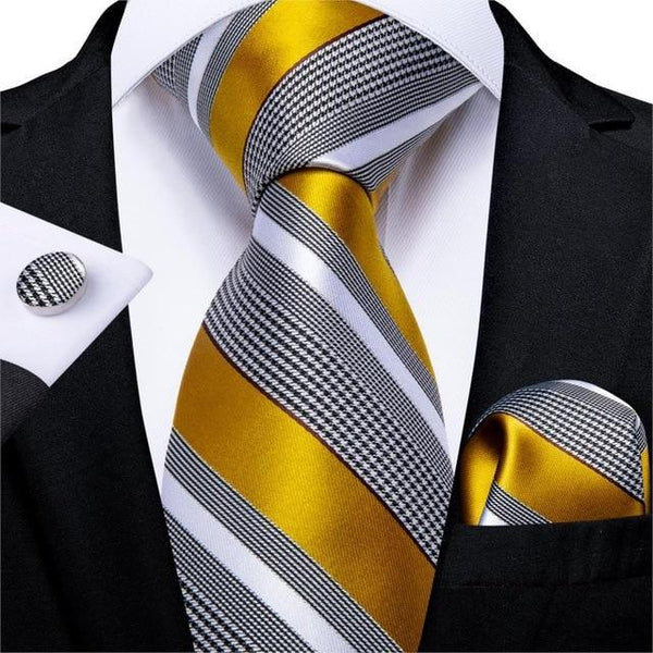 Cravate Jaune et Gris pack Prestige - Cravate Prestige