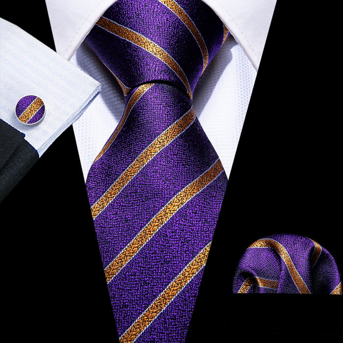 Cravate Violette et Or Pack Prestige