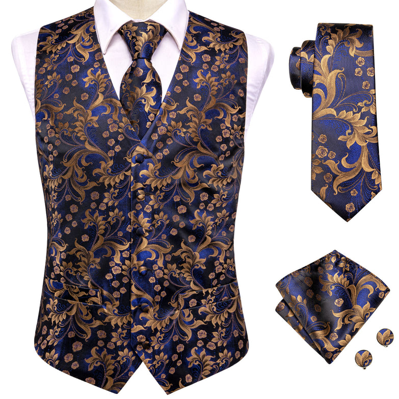 Gilets de Mariage et Gilets de Cérémonie bleu or