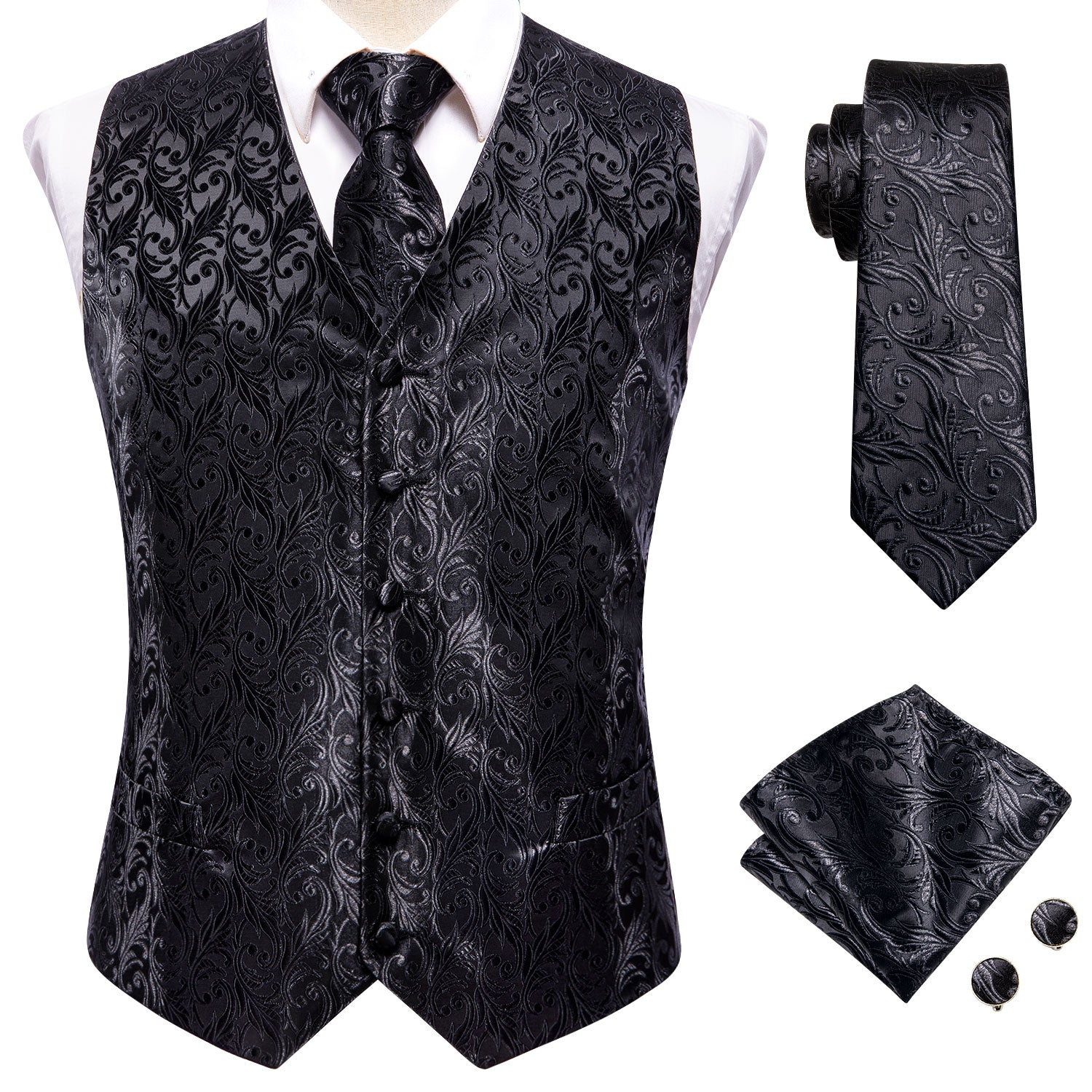 Acheter Gilet de mariage formel pour hommes, gilet de costume Jacquard, smoking Slim Acheter Gilet de mariage formel pour hommes, gilet de costume Jacquard, smoking Slim