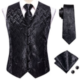 gilet de mariage noir à fleurs
