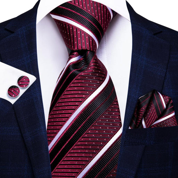 Prestige Pack Burgundy and White Tie in Black