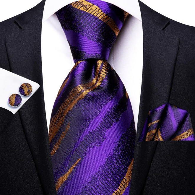 Cravate Violette et Or Pack Prestige