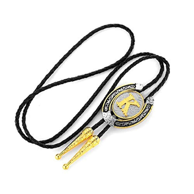 Cravate bolo western dorée à pendentif fleurs Cravate bolo western dorée à pendentif fleurs