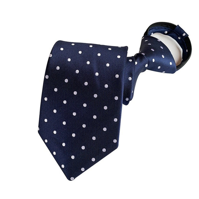 Cravate pré-nouée Bleu et Blanc à Pois