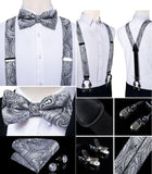 Nœud papillon et Bretelle Argent - Cravate Prestige