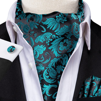 Cravate Ascot Lotus Bleu