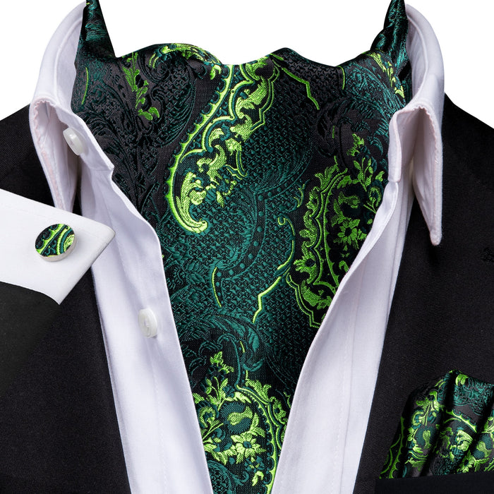 Cravate Ascot Vert Nature Baroque