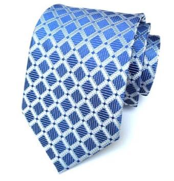 Cravate à Carreaux Bleu et Argent - Cravate Prestige