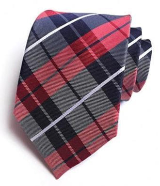 Cravate à Carreaux Noire & Rouge Écossaise - Cravate Prestige