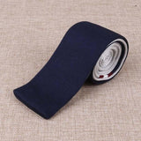 Cravate en Tricot Bleu Motif Bordeau & Blanc - Cravate Prestige