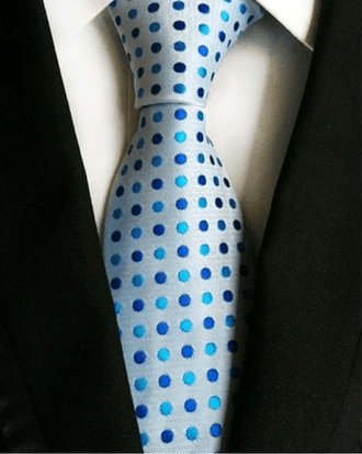 Cravate Bleu à Pois Bleu Trio - Cravate Prestige