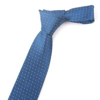Cravate Slim Bleu Roi à Pois - Cravate Prestige