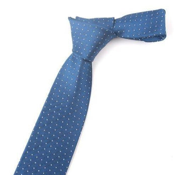 Cravate Slim Bleu Roi à Pois - Cravate Prestige