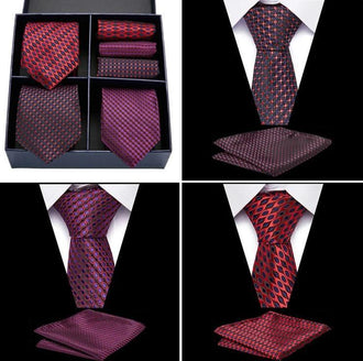 Coffret de Cravates Trio Bordeau Fuchsia - Cravate Prestige
