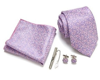 Cravate Rose Violet Moucheté Soie