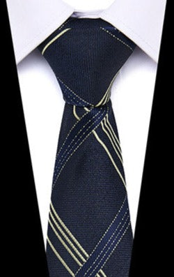 Cravate Rayée Noire et Or