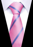 Cravate Rayée Rose et Bleu