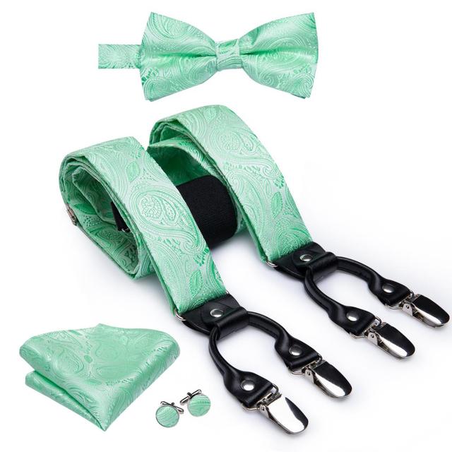 Nœud papillons et Bretelles Vert d'Eau Paisley